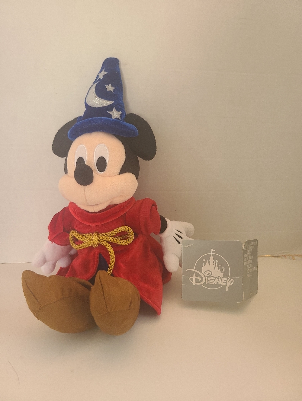 Disney Parks Mickey Mouse Fantasia Plush Sorcerer Stuffed Animal, Pre-owned